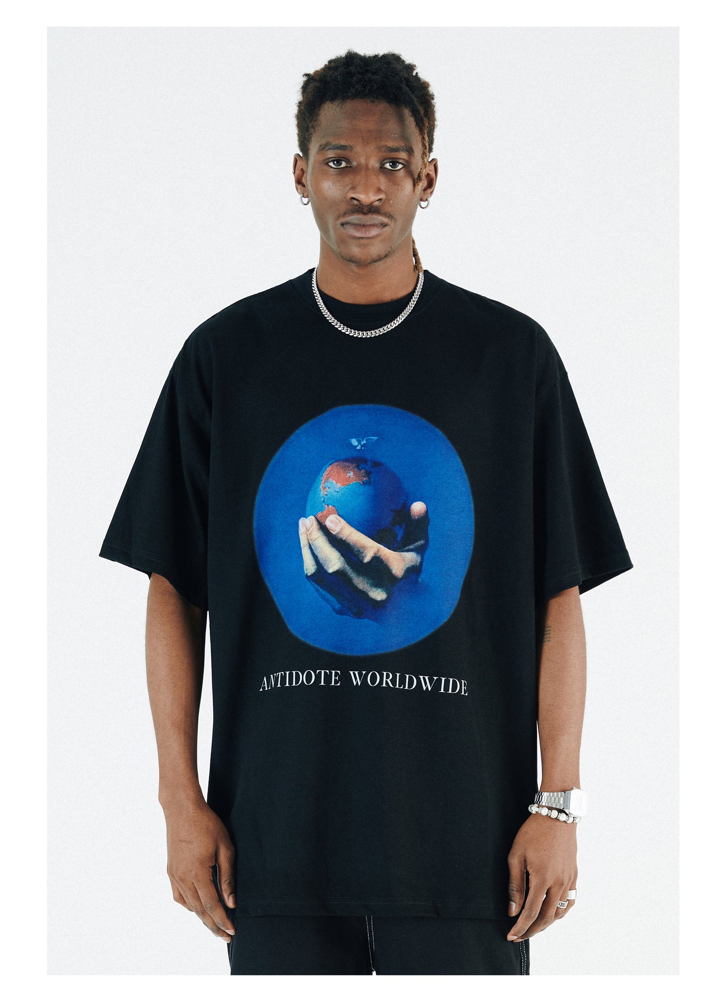 Summer New Earth Short-sleeved T-shirt Trend Loose hip-hop Street Men And Women