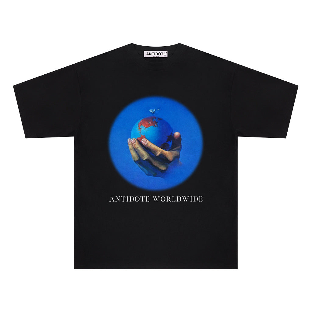 Summer New Earth Short-sleeved T-shirt Trend Loose hip-hop Street Men And Women