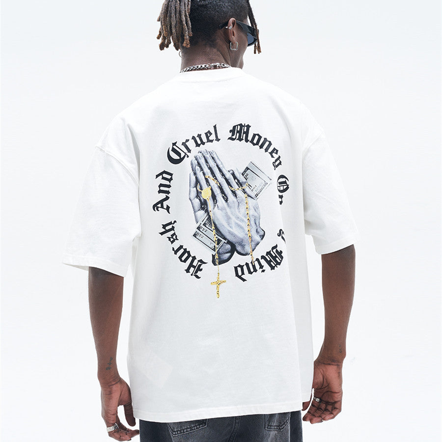 Men's Fashion Simple Loose Printed Short Sleeve T-Shirt