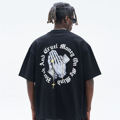 Men's Fashion Simple Loose Printed Short Sleeve T-Shirt