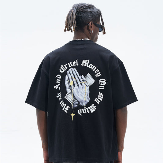 Men's Fashion Simple Loose Printed Short Sleeve T-Shirt
