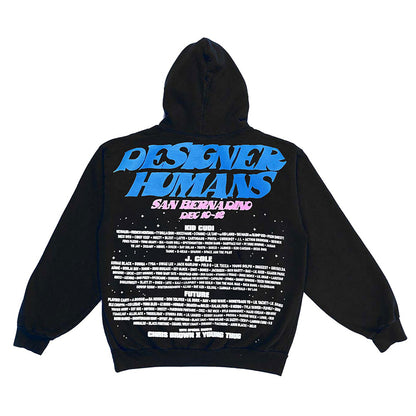 Men's Music Festival Hooded Black Casual Sweatshirt