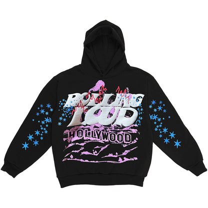 Men's Music Festival Hooded Black Casual Sweatshirt