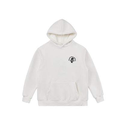Men's Fashion Casual Printing Velvet Padded Hooded Sweatshirt