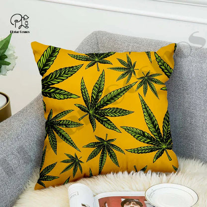 Hippie Weed Funny Newest Bed Pillow Case Polyester Decorative Pillowcases Throw Sofa Pillow Cover style-7