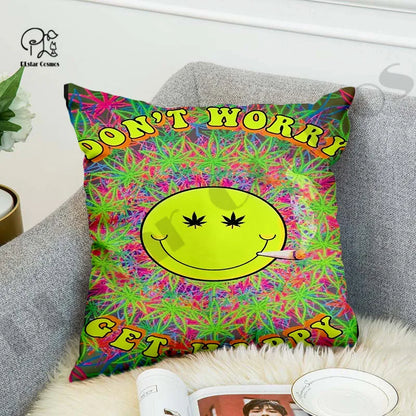 Hippie Weed Funny Newest Bed Pillow Case Polyester Decorative Pillowcases Throw Sofa Pillow Cover style-7