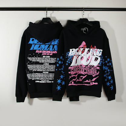 Men's Music Festival Hooded Black Casual Sweatshirt