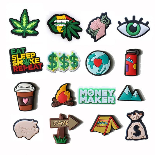 1Pcs Weed Shoe Charms Accessories Fits for Crocs Boys Girls Kids Women Teens Christmas Gifts Birthday Party Favors Pins